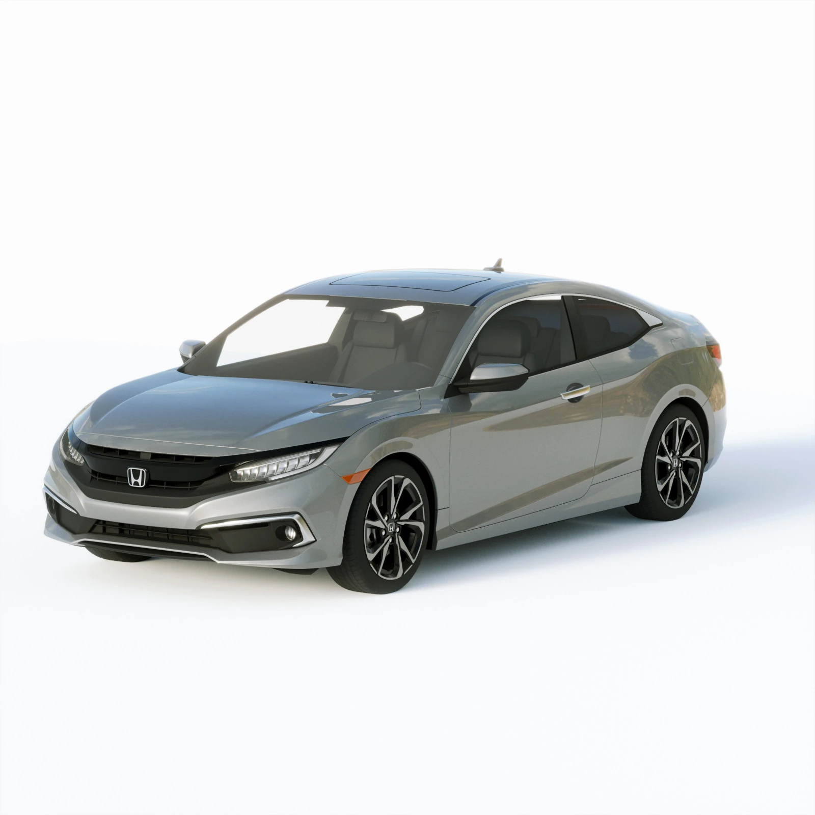 Honda Civic Coupe Led 2019 3D Model .c4d .max .obj .3ds .fbx .stl .blend 
