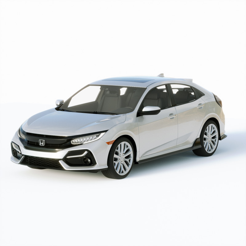 Honda Civic Hatchback 2020 3D Model .c4d .max .obj .3ds .fbx .stl .blend 