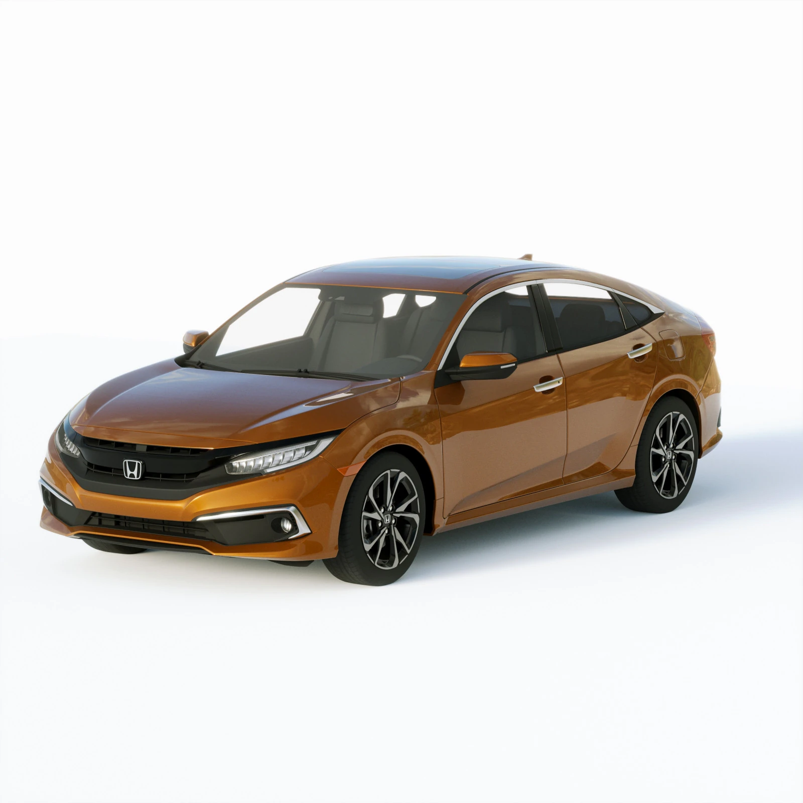 Honda Civic Led 2019 3D Model .c4d .max .obj .3ds .fbx .stl .blend 