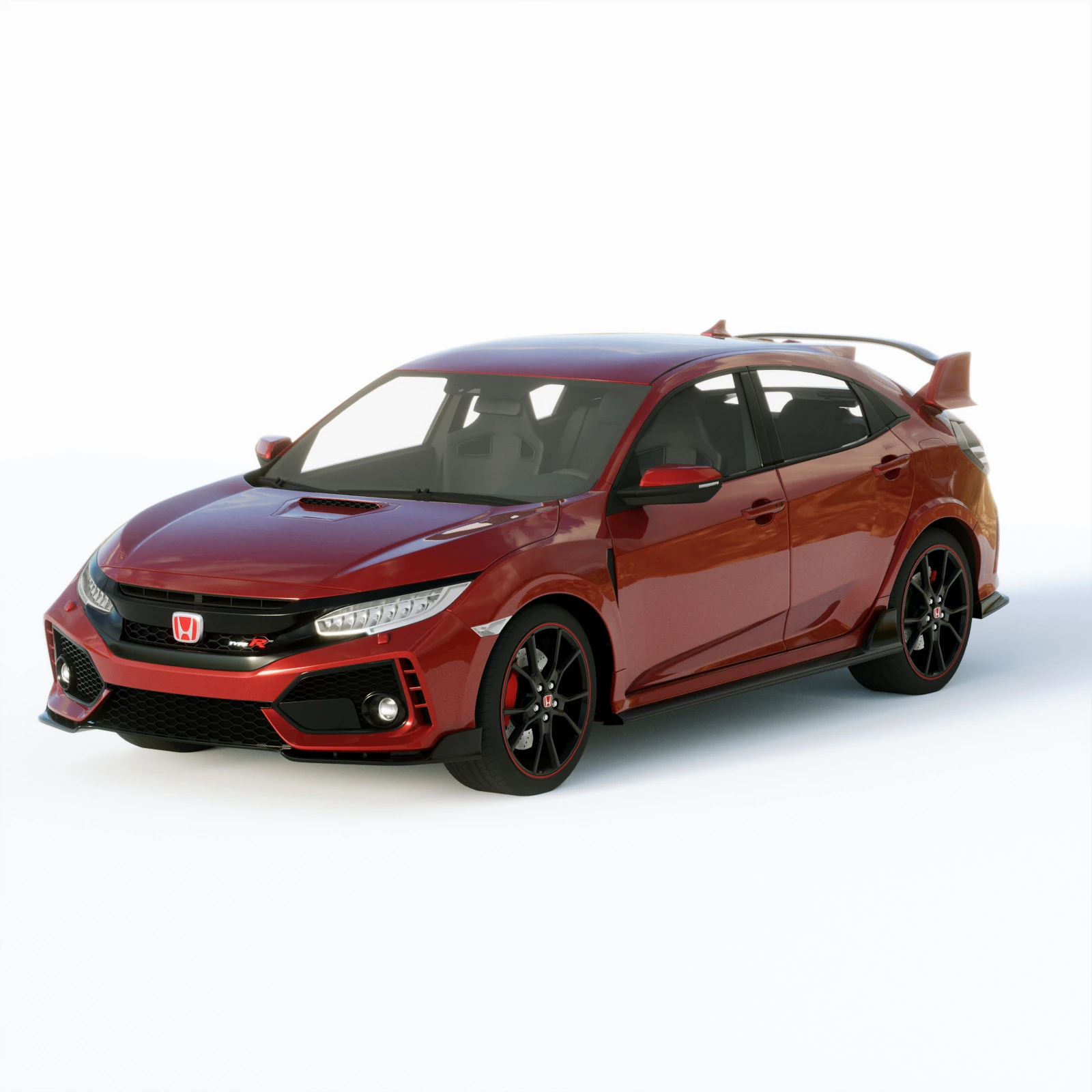 Honda Civic Type R 2018 3D Model .c4d .max .obj .3ds .fbx .stl .blend