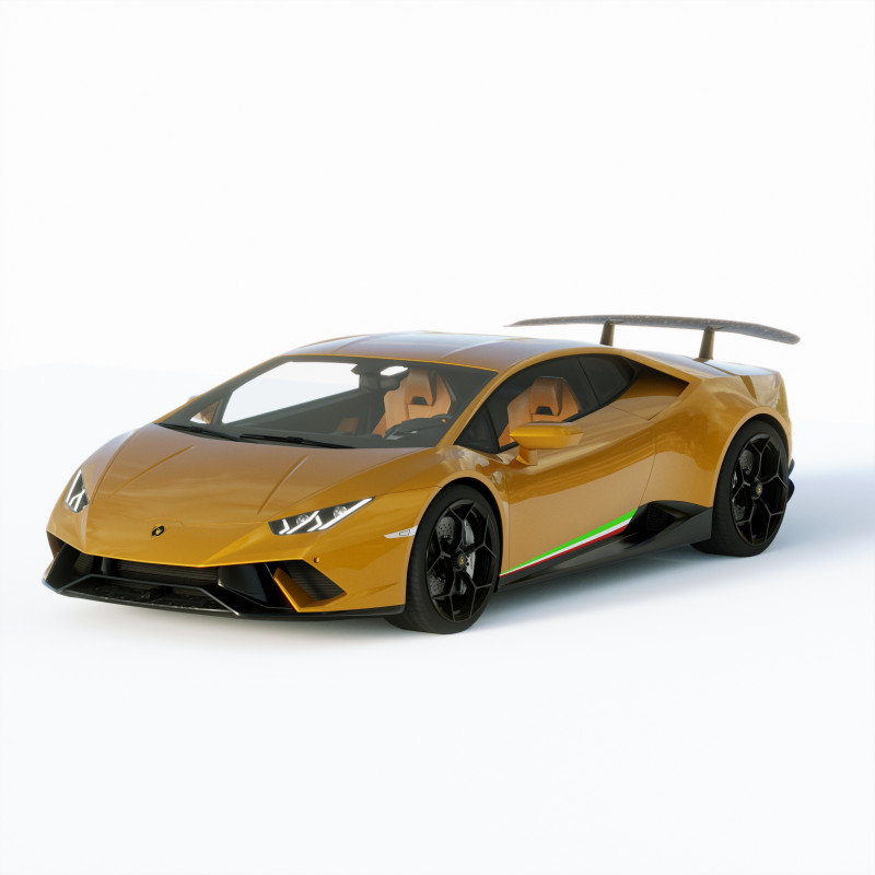 Lamborgini Hurcan Performante 2018 3D Model .c4d .max .obj .3ds .fbx .stl .blend 