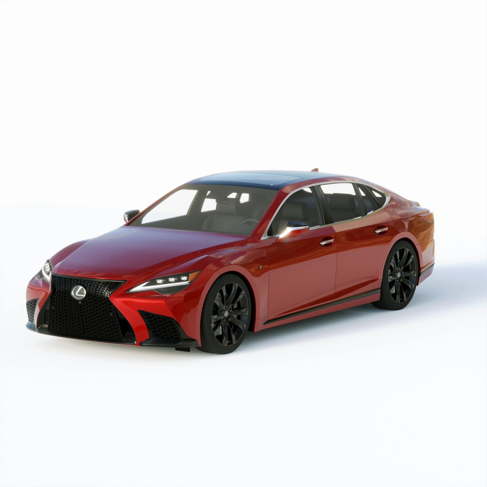Lexus LS500H F Sport 2021 3D Model .c4d .max .obj .3ds .fbx .stl .blend 