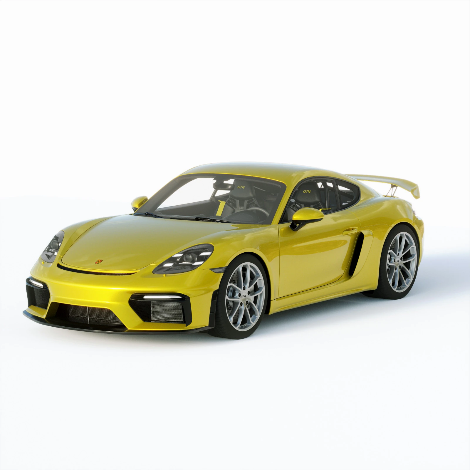 Porsche 718 Cayman GT4 2020 3D Model .c4d .max .obj .3ds .fbx .stl .blend 