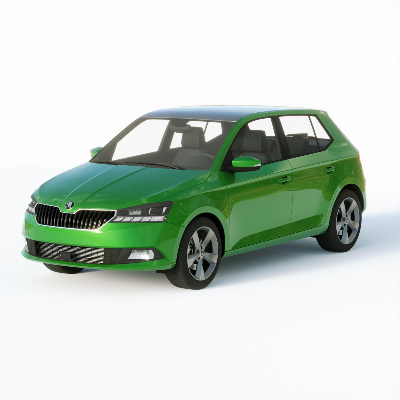 Skoda Fabia 2019 3D Model .c4d .max .obj .3ds .fbx .stl .blend 