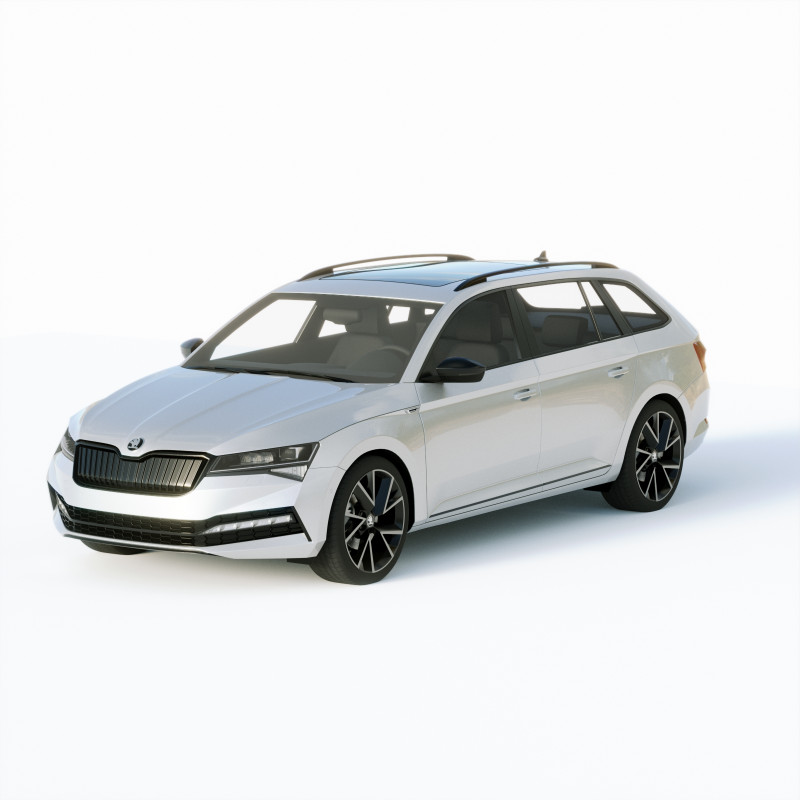 Skoda Superb Combi 2020 3D Model .c4d .max .obj .3ds .fbx .stl .blend 