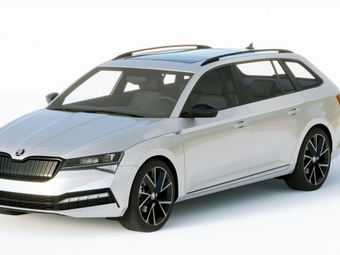 Skoda Superb Combi 2020 3D Model
