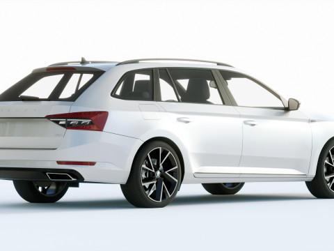 Skoda Superb Combi 2020 3D Model
