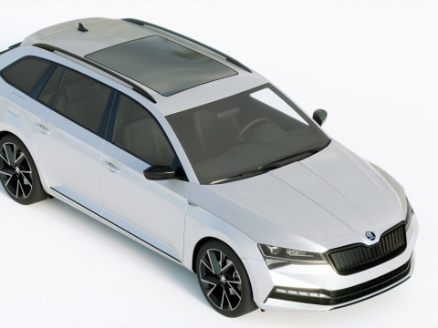 Skoda Superb Combi 2020 3D Model