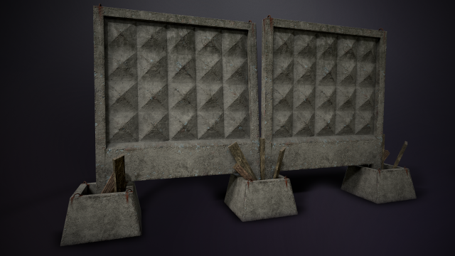 ussr concrete fence 3D Model .c4d .max .obj .3ds .fbx .stl .blend 