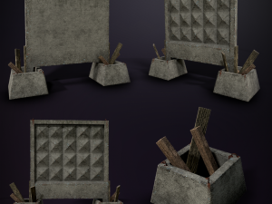 ussr concrete fence 3D Model