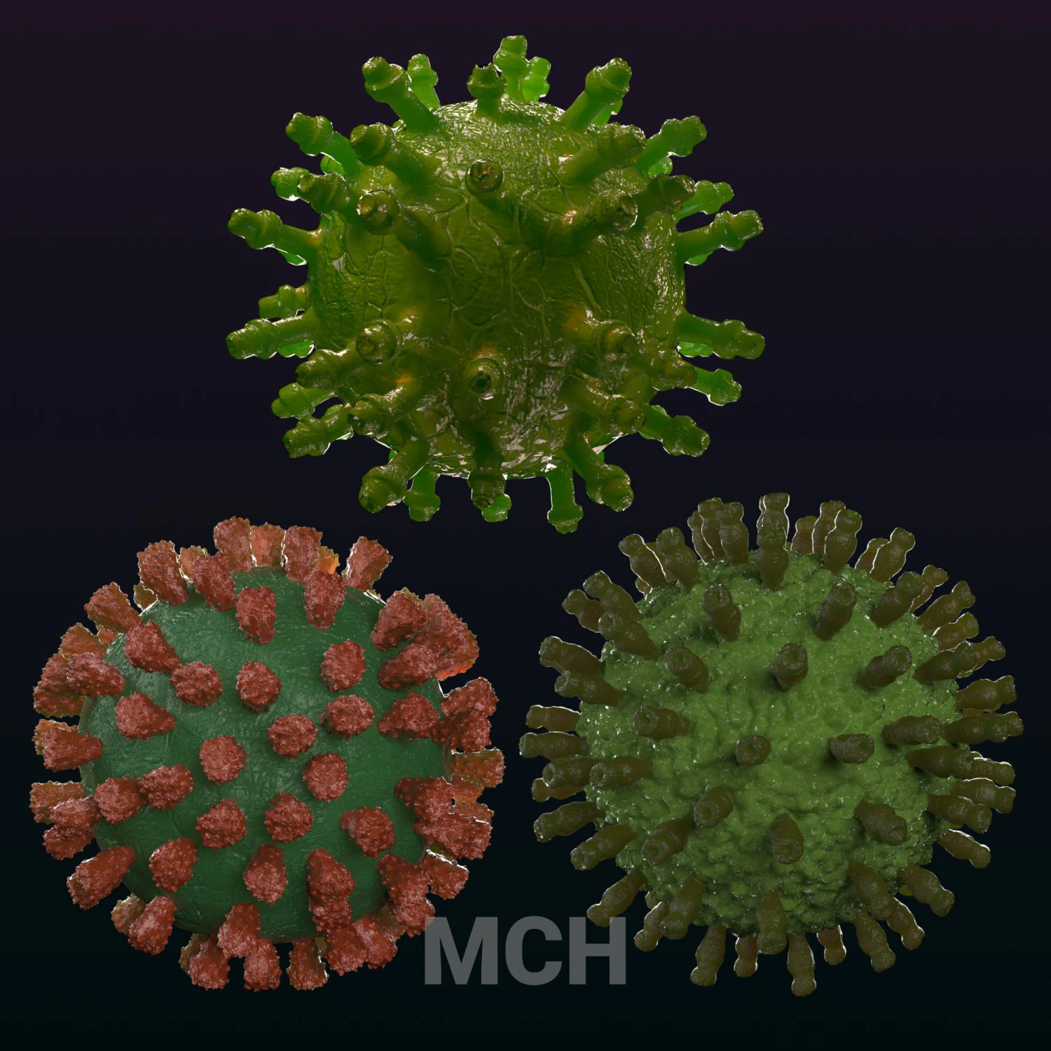 virus pack 3D Model .c4d .max .obj .3ds .fbx .stl .blend 