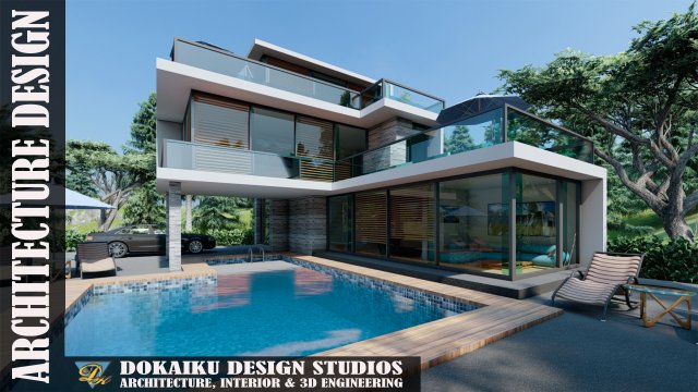 contemporary villa caladium 3D मॉडल .c4d .max .obj .3ds .fbx .stl .blend 