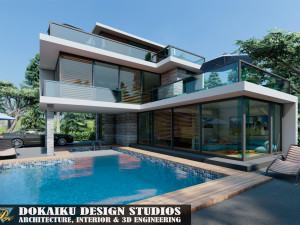 contemporary villa caladium Modèle 3D