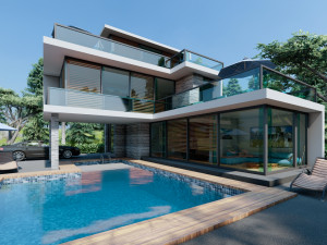 contemporary villa caladium 3D मॉडल