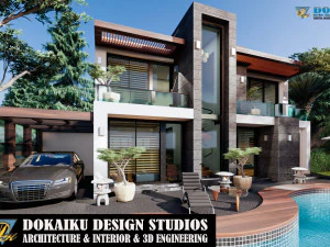 villa contemporanea crysantium Modello 3D