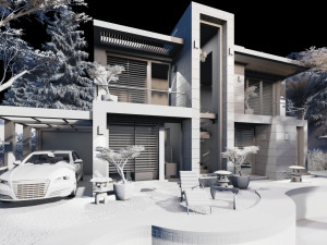 contemporary villa crysantium 3D-Modell