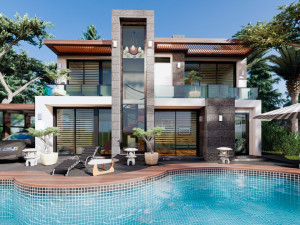 contemporary villa crysantium 3D-Modell