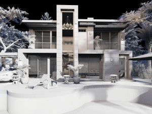 contemporary villa crysantium 3D-Modell