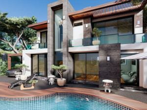 contemporary villa crysantium 3D-Modell