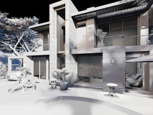 contemporary villa crysantium 3D-Modell