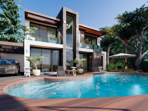 contemporary villa crysantium 3D-Modell