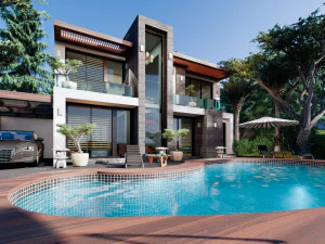contemporary villa crysantium 3D Model