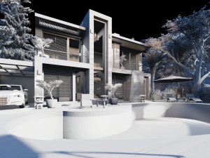contemporary villa crysantium 3D-Modell