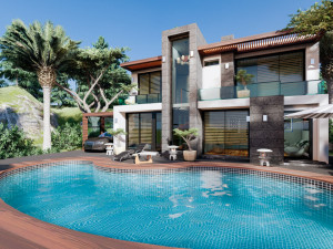 contemporary villa crysantium 3D-Modell