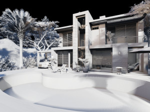 contemporary villa crysantium 3D-Modell