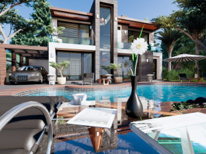 contemporary villa crysantium 3D-Modell