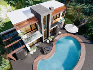 contemporary villa crysantium 3D-Modell