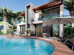 contemporary villa crysantium 3D-Modell