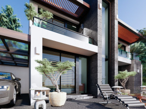 contemporary villa crysantium 3D-Modell