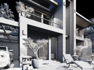 contemporary villa crysantium 3D-Modell