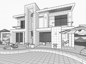 contemporary villa crysantium 3D-Modell