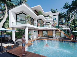 contemporary villa bougenvillea 3D-Modell