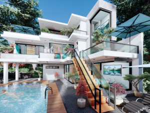 contemporary villa bougenvillea 3D-Modell
