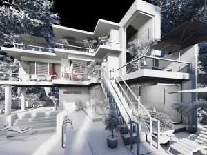 contemporary villa bougenvillea 3D-Modell