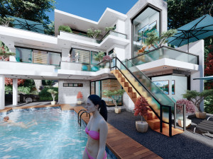 contemporary villa bougenvillea 3D-Modell