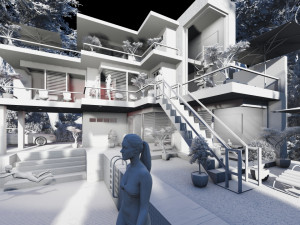 contemporary villa bougenvillea 3D-Modell