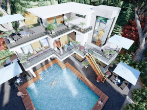 contemporary villa bougenvillea 3D-Modell