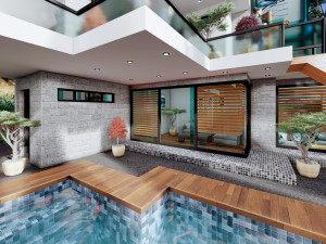 contemporary villa bougenvillea 3D-Modell