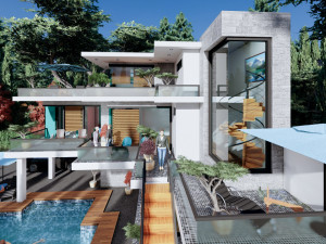 contemporary villa bougenvillea 3D-Modell
