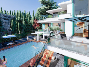 contemporary villa bougenvillea 3D-Modell