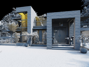modern tropical house 3D Model