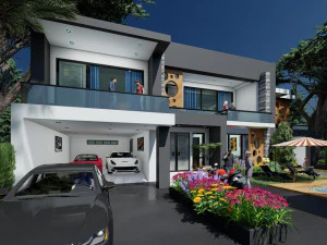 आधुनिक समसामयिक घर 3D मॉडल