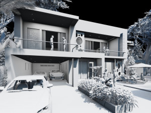 modern contemporary house 3D-Modell