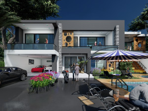 modern contemporary house 3D-Modell