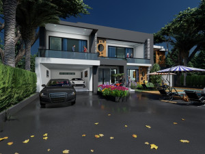 modern contemporary house 3D-Modell