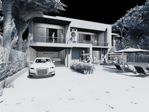 modern contemporary house 3D-Modell
